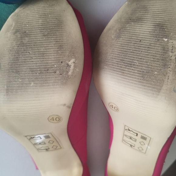 SPRING open toe heels -.Fuschia.Pink -Size 40/9 - Picture 7 of 7